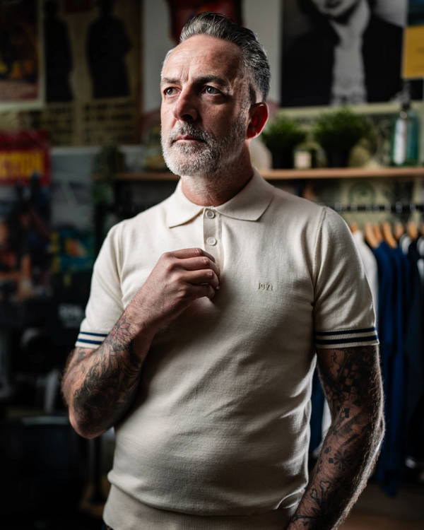 Charly Knitted polo Ecru chiné