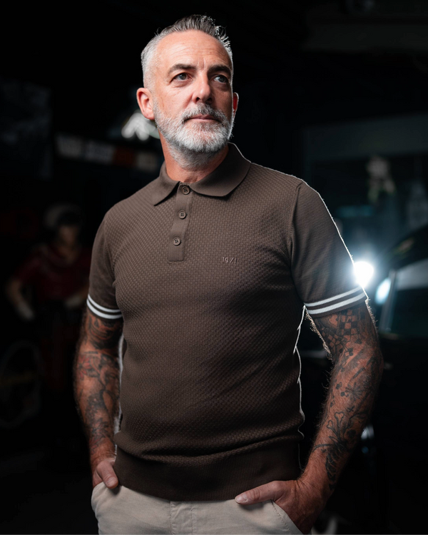 Umberto Knitted polo Brown