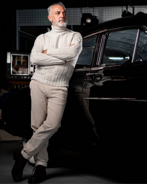 Texture velours côtelé Arturo écru tissu français premium