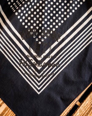 Écharpe Babette bleue portée style vintage authentique