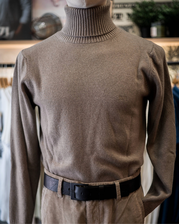 Bary Turtleneck sweater Khaki chiné