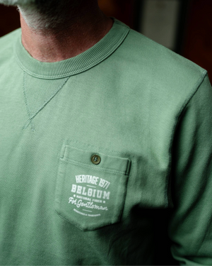 Vue arrière sweatshirt Brady vert coton bio premium