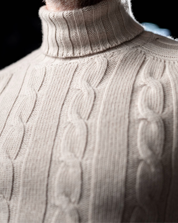 Calvin Cable Knit Ecru