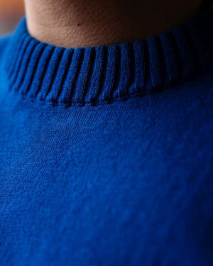 Vue arrière top Carla bleu china fabrication italienne