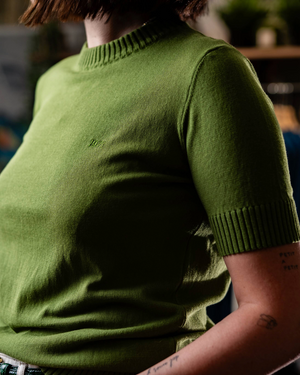 Top Carla vert porté style vintage authentique heritage