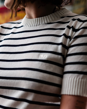 Vue arrière top Carla marinière fabrication italienne