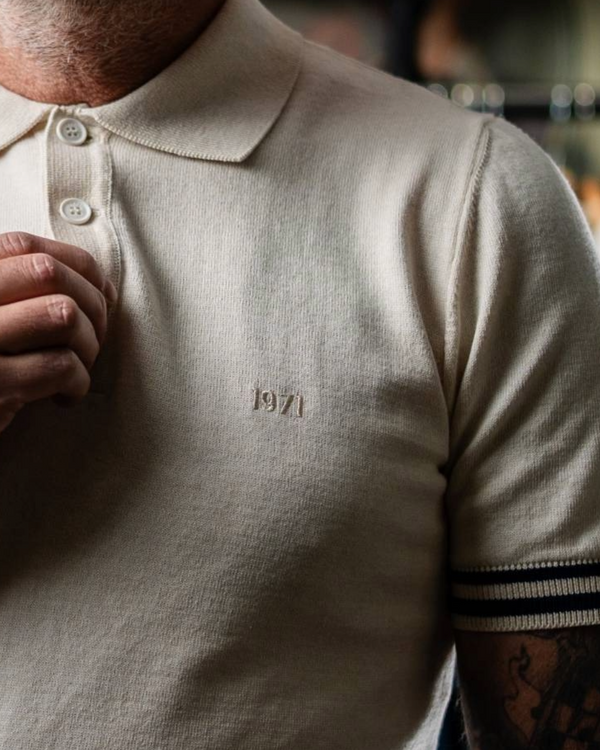 Charly Knitted polo Ecru chiné