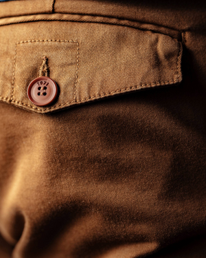 Texture tissu chino Dave tabac coton stretch doux