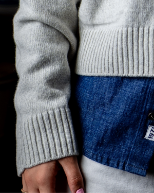 Texture laine veste Georgette gris perle doux confort