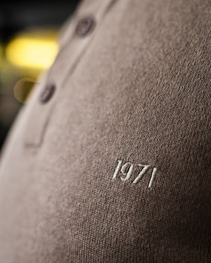 Vue arrière polo Hutch café tricot italien qualité