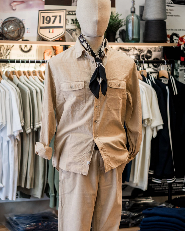 Keith Patch Pocket Shirt Light Taupe