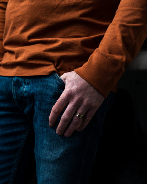 Texture coton bio t-shirt Lewis cayenne doux confort