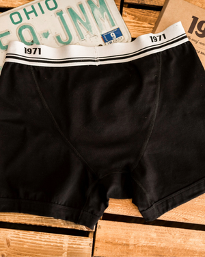 Détail élastique boxer Murdock noir signature 1971 confort