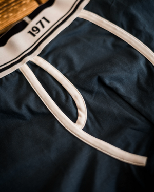 Texture coton bio boxer Murdock bleu pétrole doux confort