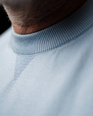 Polo Orlando bleu clair homme - vue de dos - style vintage rétro 1971