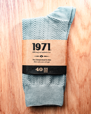 Détail chaussettes Samy bleu clair qualité premium