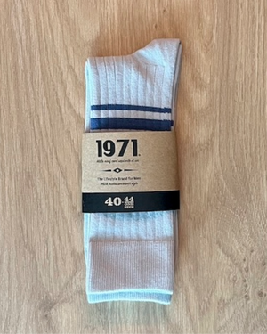 Détail chaussettes Serge bleu clair qualité premium