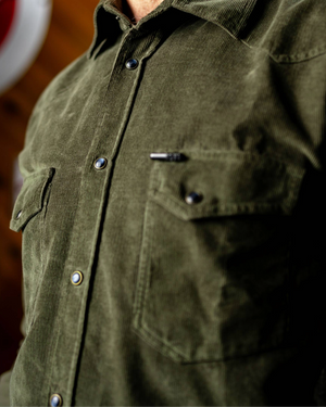 Chemise Torst kaki portée style western heritage