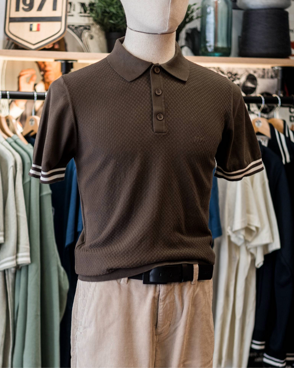 Umberto Knitted polo Moutarde