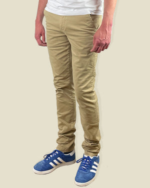 Détail poche chino Dave beige tissu espagnol qualité premium