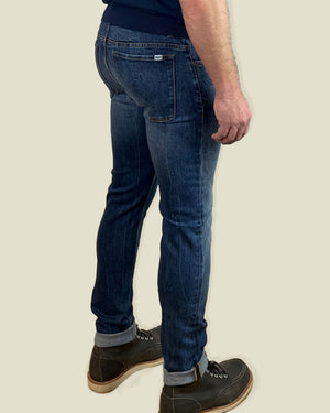 Jean Richy Worker bleu porté style workwear authentique