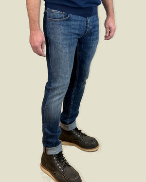 Texture denim jean Richy Worker bleu italien confort